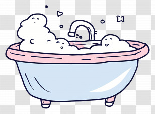Baby Bath Tub - Cute Bathtub With Bubbles Transparent PNG