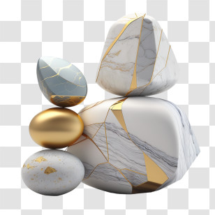 Marble Stones - Marble And Gold Stones Transparent PNG