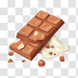 Milk Chocolate - Chocolate Bar With Nuts And White Layer Transparent PNG