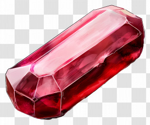 Ruby - Shiny Red Gem Illustration Transparent PNG
