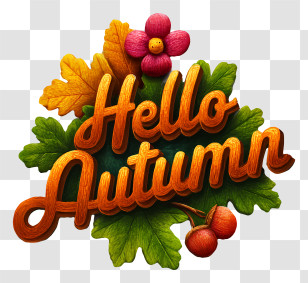 Hello Autumn - Hello Autumn Decorative Emblem Transparent PNG