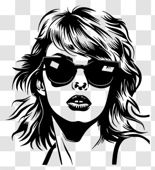 Decal Taylor Swift Silhouette - Stylish Woman With Sunglasses Transparent PNG