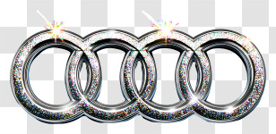 Audi Logo - Shiny Rings Logo Transparent PNG