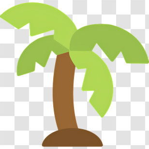 Palm Tree - Cartoon Green Palm Tree Illustration Transparent PNG