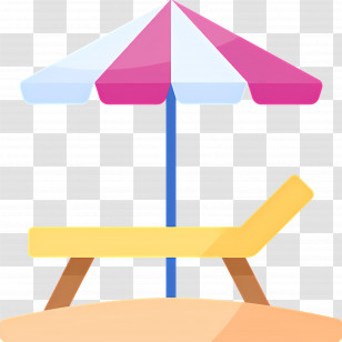 Beach Umbrella - Beach Umbrella With Chair Transparent PNG