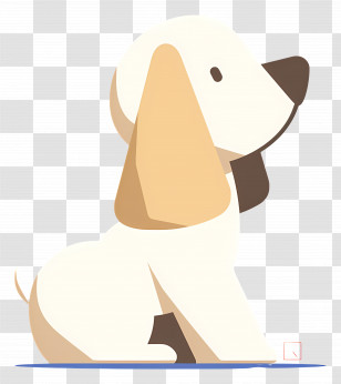 White Sitting Dog - Adorable Cartoon Dog Transparent PNG