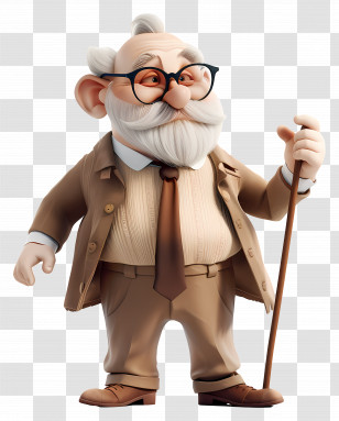 Grandfather - Old Man With Glasses Transparent PNG