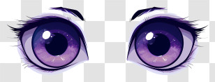 Cute Eyes - Anime Purple Eyes Illustration Transparent PNG