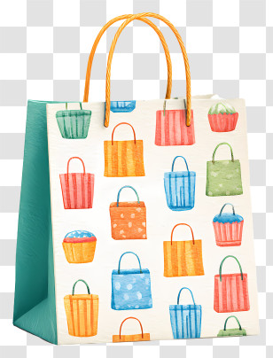 Paper Shopping Bag - Patterned Paper Shopping Bag Transparent PNG