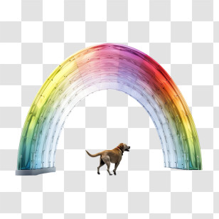 Rainbow Bridge Remembrance Day - Rainbow Arch With A Dog Walking Transparent PNG
