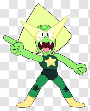 Peridot - Energetic Green Alien Cartoon Transparent PNG
