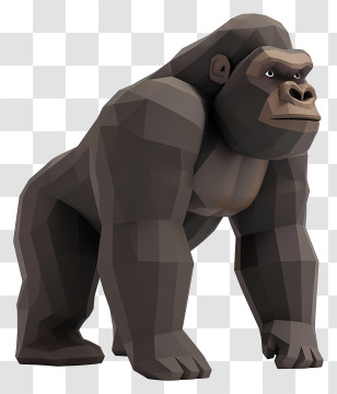 Gorilla - Low-Poly Gorilla Illustration Transparent PNG