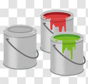 Icon - Paint Cans With Red And Green Paint Transparent PNG