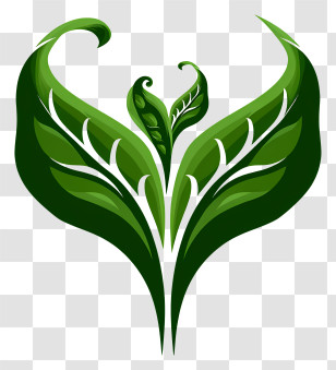 Green Vegetarian Symbol - Green Leaves Illustration Transparent PNG