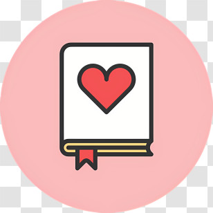 Flat Line Valentines Elements - Book With Heart Transparent PNG