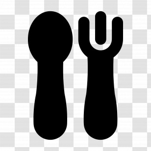 Fork Spoon - Black Spoon And Fork Illustration Transparent PNG