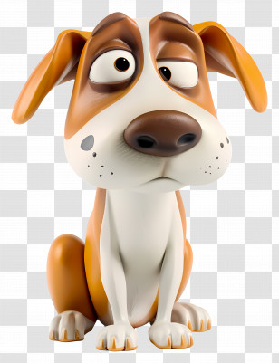 3d Dog - Sad Cartoon Dog Illustration Transparent PNG