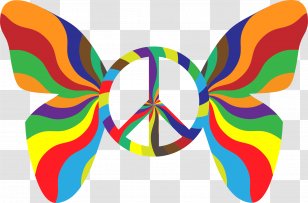 Butterfly Peace Symbols 1960s Clip Art - Symbol Transparent PNG