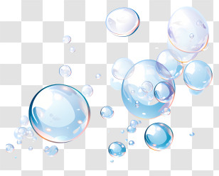 Doodle Style Soap Bubbles - Transparent Shiny Soap Bubbles Illustration Transparent PNG