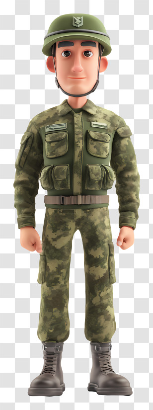 Military Man - Soldier In Camouflage Uniform Transparent PNG