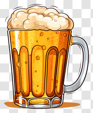 Beer - Cold Beer Mug With Foam Transparent PNG
