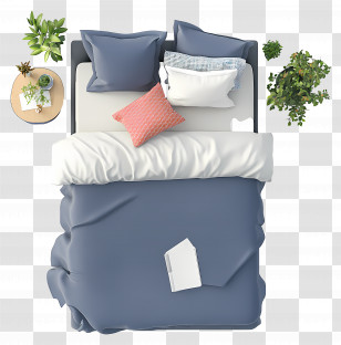 Bed Top View - Cozy Bed With Pillows Transparent PNG