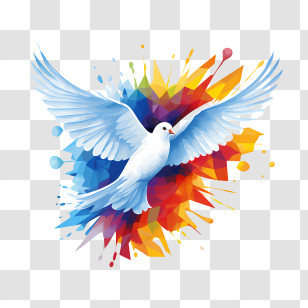 World Day Of Peace
 - White Dove With Colorful Background Transparent PNG