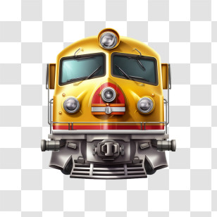 Locomotive Emoji - Yellow Train Locomotive Transparent PNG
