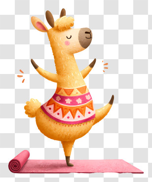 Yoga Llama - Yoga Llama On Mat Transparent PNG