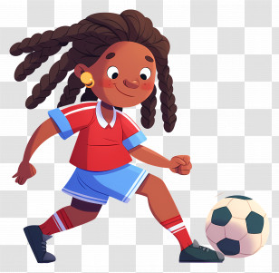 Girl Kicking Soccer Ball - Soccer Girl Playing Transparent PNG