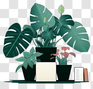 Potted Plant - Decorative Monstera Plant In A Pot Transparent PNG