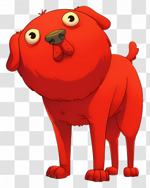 Cartoon Dog - Red Cartoon Dog With Big Eyes Transparent PNG