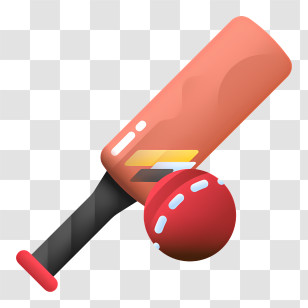 Cricket Icon - Cricket Bat And Ball Illustration Transparent PNG