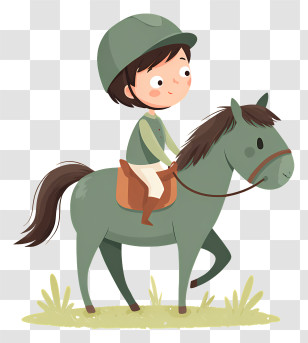 Boy Riding Horse - Boy Riding A Horse Illustration Transparent PNG