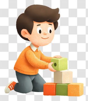 Playing With Block Toy - Boy Playing With Blocks Transparent PNG