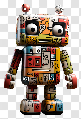 Cartoon Toy - Colorful Decorative Robot Toy Transparent PNG