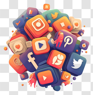 Social Media - Colorful Social Media Icons Transparent PNG
