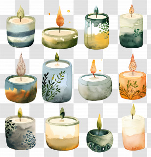 Candles - Decorative Candle Collection With Cozy Designs Transparent PNG