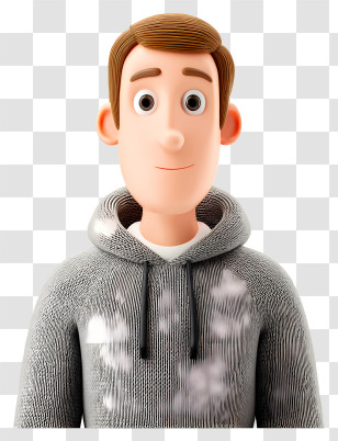 3d Male Avatar - Cartoon Man In A Hoodie Transparent PNG