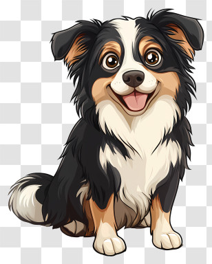 Australian Shepherd - Cute Animated Cartoon Dog Transparent PNG