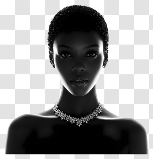 Fashion Black Woman - Elegant Silhouette Portrait With Necklace Transparent PNG
