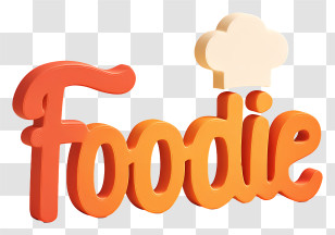 Foodie Logo - Foodie 3D Text Logo Transparent PNG