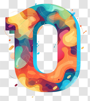 Number 0 - Colorful Abstract Number 0 Transparent PNG