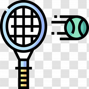 Tennis Racquet - Tennis Racket And Ball Icon Transparent PNG