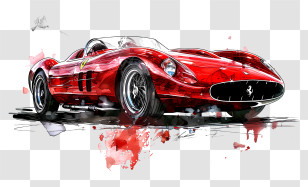 Ferrari Monza - Classic Red Sports Car Transparent PNG