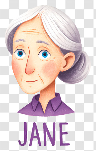 Jane Goodall - Jane Elderly Woman Portrait Transparent PNG