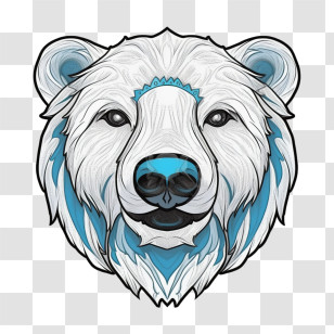 Polar Bear - Polar Bear Head Stylized Illustration Transparent PNG