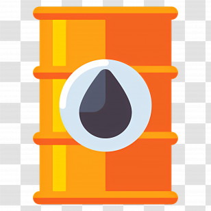 Oil Tank - Orange Oil Barrel With Black Drop Transparent PNG