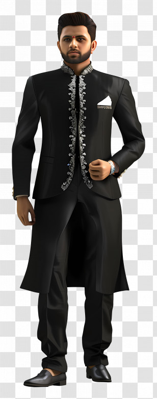 Formal Wear Pakistan - Man In Elegant Black Suit Transparent PNG