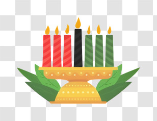 Candelabra - Kwanzaa Candle Set With Kinara Transparent PNG